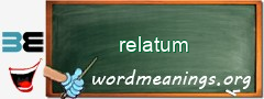 WordMeaning blackboard for relatum